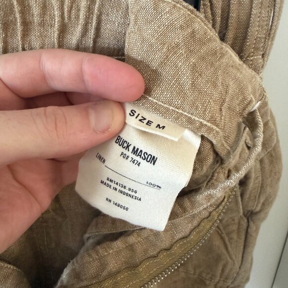 Buck Mason Linen Utility Shorts Size M - Picture 2 of 4
